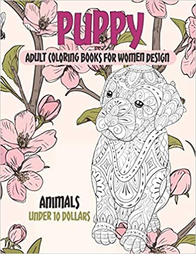 Adult Coloring Books for Women Design - Animals - Under 10 Dollars - Puppy
