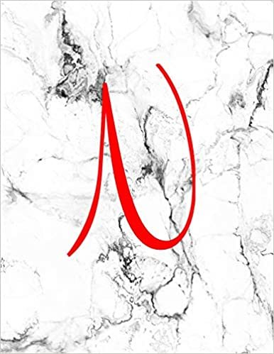 indir N: Monogram Initial N Notebook for Women, Girls and School: Marble and Red