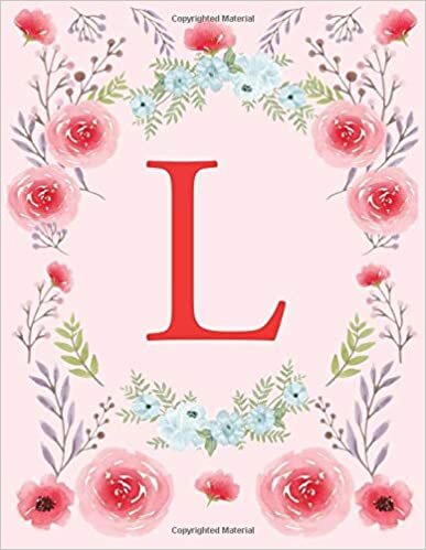 indir L: Monogram Initial L Notebook for Women and Girls, Floral (8.5 x 11) 120 Pages Graph Bullet Journal