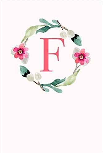 indir F: 110 College-Lined Pages | Monogram Journal and Notebook with a Classic Light Pink Background of Vintage Floral Roses in a Watercolor Design | ... Journal | Monogramed Composition Notebook
