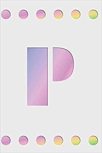 indir P: Modern minimalist monogram journal in soft pastel gradient colors. Have the initial letter of your name beautifully displayed on a fantasy-inspired abstract background.