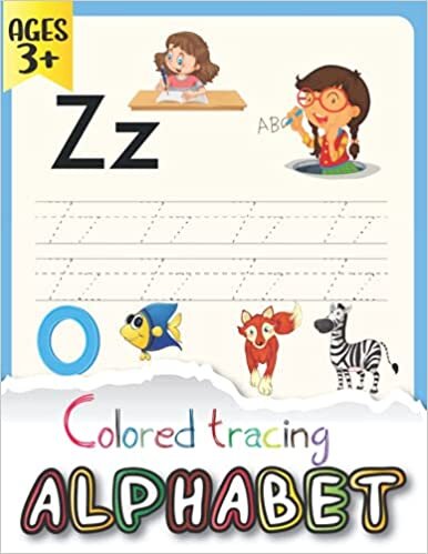 indir Colored Tracing Alphabet AGES 3+: Cursive handwriting and learning workbook | Gift for girls, Adults, Kids, Preschoolers, Teens
