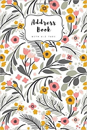 indir Address Book with A-Z Tabs: 6x9 Contact Journal Jumbo | Alphabetical Index | Large Print | Illustration Floral Flower Design White