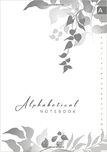 indir Alphabetical Notebook: A4 Lined-Journal Organizer Large | A-Z Alphabetical Tabs Printed | Cute Shadow Floral Decoration Design White