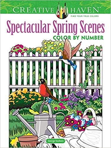 Creative Haven Spectacular Spring Scenes Color by Number (Creative Haven Coloring Books)
