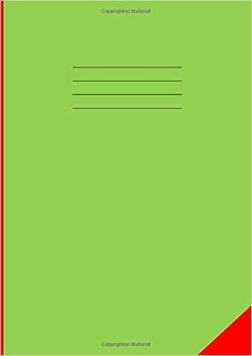 Half Plain Half Ruled 10mm A4: 100 Page School Exercise Project Book, ½ Lined ½ Blank, Top Plain Bottom 10 mm Wide Line Ruled Notebook, Write and Draw ... for Children/Kids - 90 gsm Paper, Green cover indir
