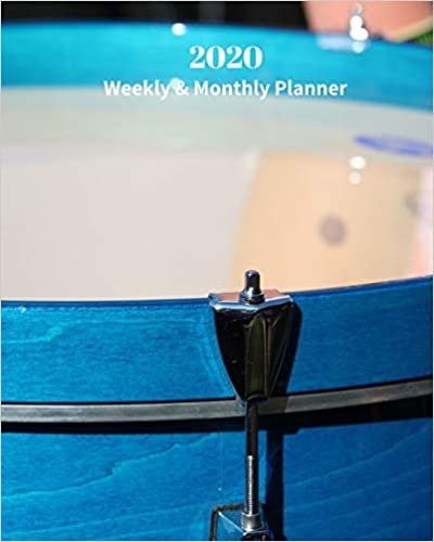 indir 2020 Weekly and Monthly Planner: Blue Drum - Monthly Calendar with U.S./UK/ Canadian/Christian/Jewish/Muslim Holidays– Calendar in Review/Notes 8 x 10 in.-Music / Musical Instruments / Drum Set