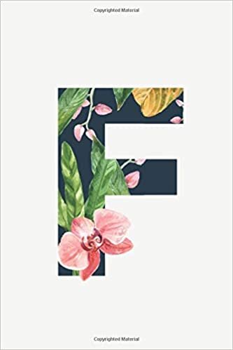 indir Monogram Letter - F Tropical Design Letter, Initial Monogram Letter, College Ruled Notebook: Lined Notebook / Journal Gift, 120 Pages, 6x9, Soft Cover, Matte Finish
