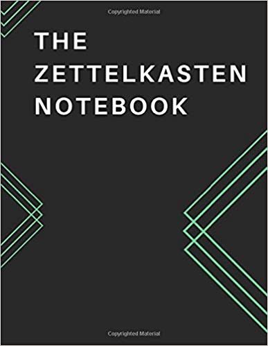 The Zettelkasten Notebook: 8.5 x 11" soft cover book, 200 pages - one Zettel Note per page with NARROW RULED, quick note-taking section. Record notes now and update your Zettelkasten system later.