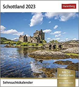 Schottland Sehnsuchtskalender 2023: Wochenkalender mit 53 Postkarten ダウンロード