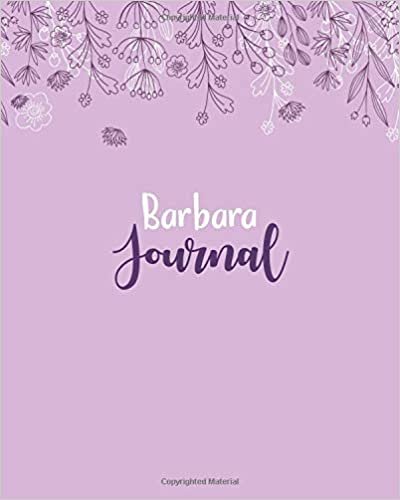 indir Barbara Journal: 100 Lined Sheet 8x10 inches for Write, Record, Lecture, Memo, Diary, Sketching and Initial name on Matte Flower Cover , Barbara Journal