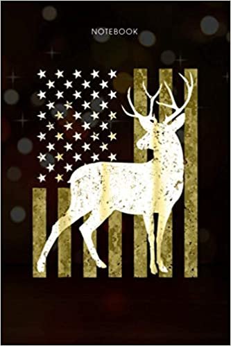 6x9 inch Lined Notebook Deer hunting Camouflage USA Flag Gift for Hunter: Homework, Money, 6x9 inch, Personal, Finance, Lesson, Daily Journal, 114 Pages