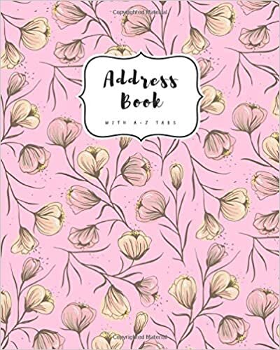 Address Book with A-Z Tabs: 8x10 Contact Journal Jumbo | Alphabetical Index | Large Print | Flower Bud Pattern Design Pink indir