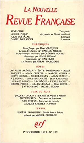 LA N.R.F. 309 (OCTOBRE 1978) (LA NOUVELLE REVUE FRANCAISE) indir