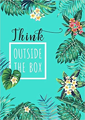 Think Outside The Box: B5 Large Print Password Notebook with A-Z Tabs | Medium Book Size | Tropical Leaf Design Turquoise indir