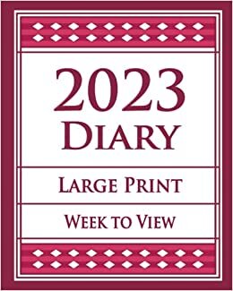 تحميل Large Print Diary 2023 Week to View Red