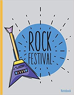 تحميل Rock Festival with Electric Guitar: 8.5 x 11 College Ruled Notebook