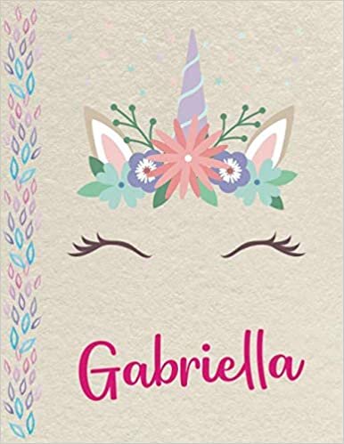 indir Gabriella: Personalized Unicorn Primary Composition Notebook for girls with pink Name: handwriting practice paper for Kindergarten to 2nd Grade ... composition books k 2, 8.5x11 in, 110 pages )