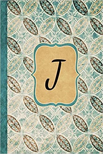 indir J: Beautiful Monogram Journal J, Vintage Pattern Style with lined pages