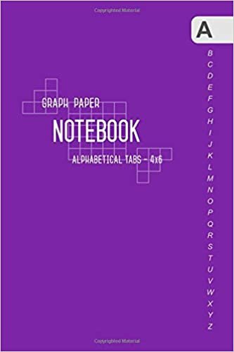 Graph Paper Notebook Alphabetical Tabs 4x6: Mini Journal Organizer with A-Z Index Sections | 1/5 Inch Squares - 5x5 Quad Ruled | Smart Design Purple indir
