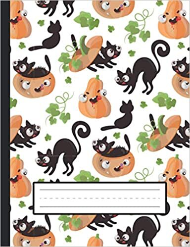 indir Spooky Pumpkins, Black Cats - Halloween Primary Story Journal To Write And Draw For Grades K-2 Kids: Standard Size, Dotted Midline, Blank Handwriting Practice Paper With Picture Space For Girls, Boys