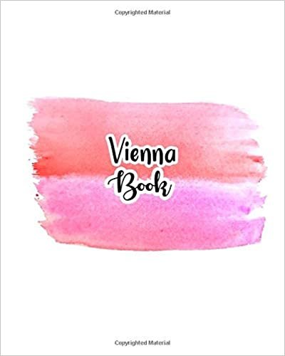 indir Vienna Book: 100 Sheet 8x10 inches for Notes, Plan, Memo, for Girls, Woman, Children and Initial name on Pink Water Clolor Cover