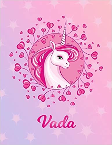 Vada: Unicorn Sheet Music Note Manuscript Notebook Paper | Magical Horse Personalized Letter V Initial Custom First Name Cover | Musician Composer ... Notepad Notation Guide | Compose Write Songs indir