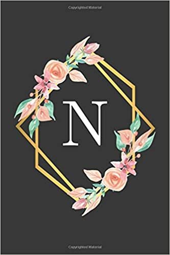 indir N: Monogram Initial Letter N Notebook for Girls and Women, College Ruled, Watercolor Floral Design