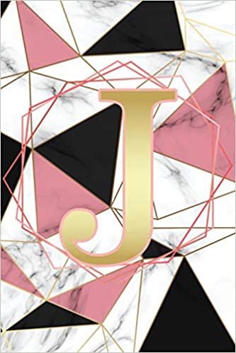 indir J: Letter J Monogram Pink Black &amp; White Marble Notebook &amp; Journal