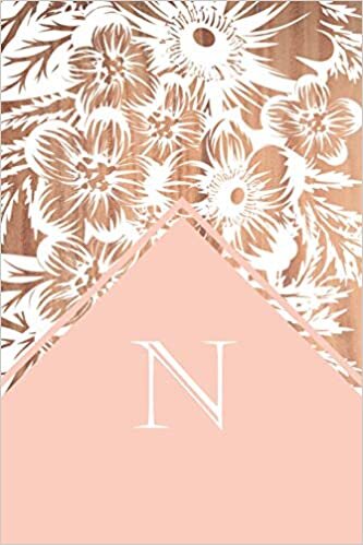 indir N: Elegant monogrammed blank dotted journal: Beautiful and classic bulleted dot grid notebook: Distinctive wood, pink and white floral design