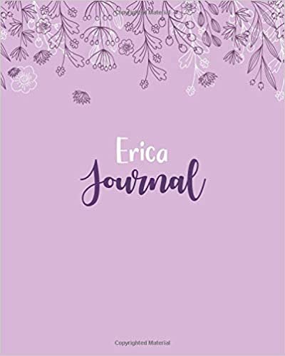 indir Erica Journal: 100 Lined Sheet 8x10 inches for Write, Record, Lecture, Memo, Diary, Sketching and Initial name on Matte Flower Cover , Erica Journal