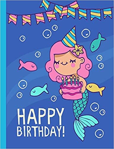 indir Happy Birthday Mermaid - Mermaid Primary Composition Notebook For Kindergarten To 2nd Grade (K-2) Kids: Standard Size, Dotted Midline, Blank Handwriting Practice Paper Notebook For Girls, Boys