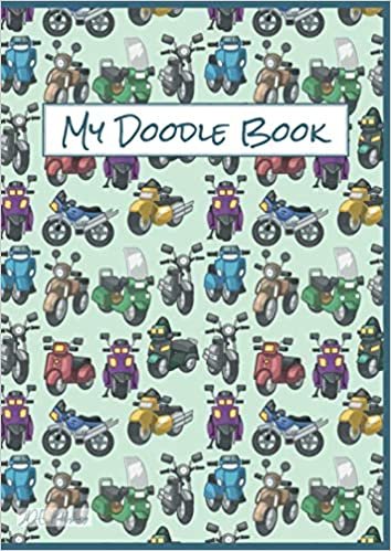 My Doodle Book scooters & motorbikes - Thick Notebook School Exercise Book Sketchbook Journal Drawing Pad Colouring Book Bullet Planner: A4 format 21 x 29.7 cm / 8.3 "x 11.7", dotted lines white paper, elegant satin matt cover (My Notebook by Bullet Books