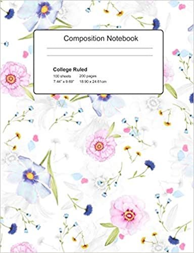 indir Composition Notebook, College Ruled: Pink Flowers, Floral Design