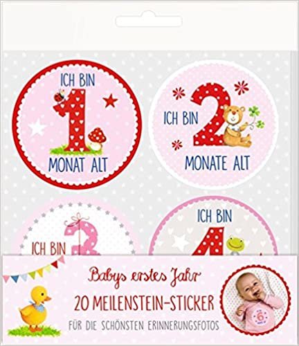 Meilenstein-Sticker - BabyGlück - Babys erstes Jahr (rosa): 20 Meilenstein-Sticker für die schönsten Erinnerungsfotos indir