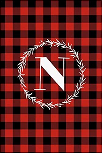 indir N: N Monogram Journal : Buffalo Plaid: 6x9 Inch, 120 Pages, Lined Journal, College Ruled Notepad