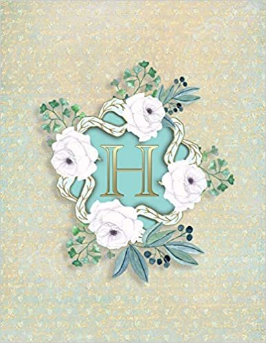 indir H: Initial Monogrammed Journal Notebook Floral For Women Girls Blank Wide Lined