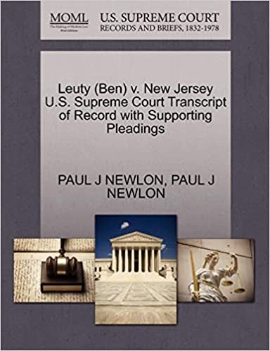indir Leuty (Ben) v. New Jersey U.S. Supreme Court Transcript of Record with Supporting Pleadings
