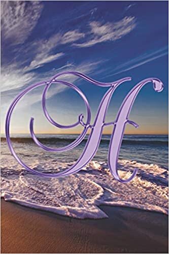 indir H Journal: A Monogram H Initial Capital Letter Notebook For Writing And Notes: Great Personalized Gift For All First, Middle, Or Last Names (Purple Gold Sunset Beach Print)