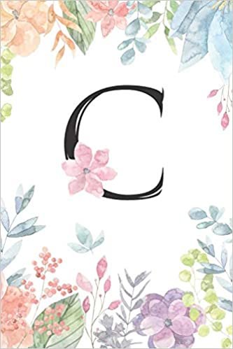 Monogrammed Floral C Journal by Crazy Beautiful Designs: Watercolor Design notebook for Women, 120 pages 6 x 9 indir