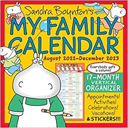 Sandra Boynton's My Family Calendar 17-Month 2022-2023 Family Wall Calendar