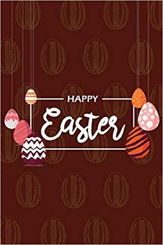 Happy Easter III Notebook, Blank Write-in Journal, Dotted Lines, Wide Ruled, Medium (A5) 6 x 9 In (Brown)