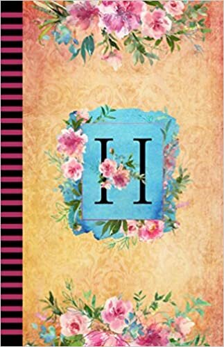 indir H: Watercolor Floral Monogram Journal/Notebook, 120 Pages, Lined, 5.5 x 8.5, Soft Cover Matte Finish