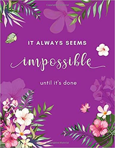 It Always Seems Impossible until It's Done: 8.5 x 11 Large Print Password Notebook with A-Z Tabs | Big Book Size | Calm Floral Shadow Design Purple indir