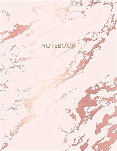 تحميل Notebook: Beautiful Pink Marble and Rose Gold - 8.5 x 11, 150 College Ruled Pages - Gift for Women and Teen Girls