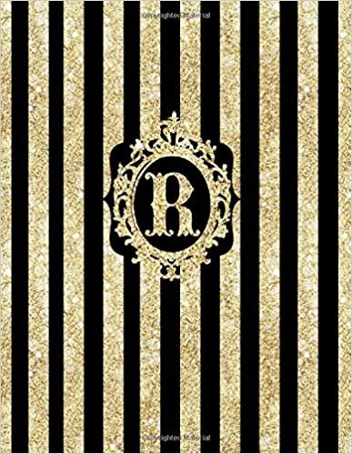 R: Gold and Black Glittery Cover, a Composition College Ruled Notebook Journal Diary Jotter Gift to write in for Her, Him, Women, Men, Ladies, Boys ... Pages Paperback: Volume 1 (Monogrammed Gift) indir