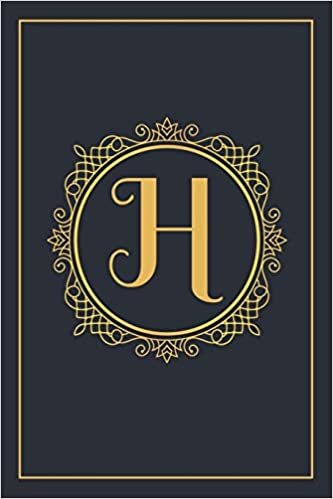 indir H: Monogram Notebook Black and Gold Journal