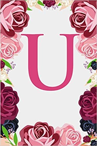 indir U: Letter U Monogram Initials Burgundy Pink &amp; Red Rose Floral Notebook &amp; Journal
