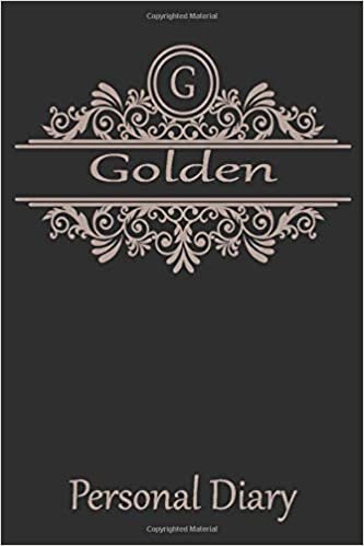 indir G Golden Personal Diary: Cute Initial Monogram Letter Blank Lined Paper Personalized Notebook For Writing &amp; Note Taking Composition Journal