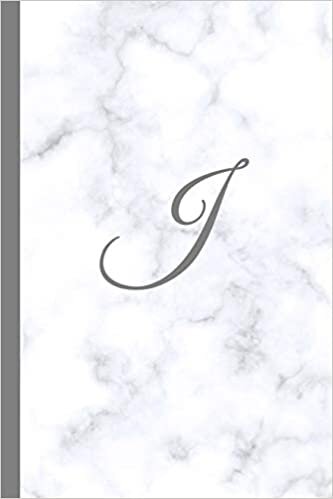 indir J: Letter J Monogram Marble Journal with White &amp; Grey Marble Notebook Cover, Stylish Gray Personal Name Initial, 6x9 inch blank lined college ruled diary, perfect bound Glossy Soft Cover